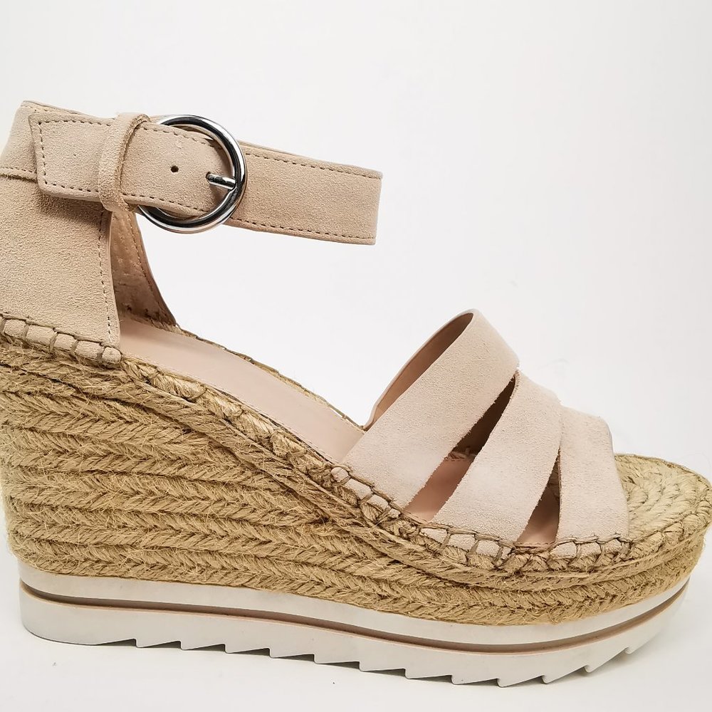 Marc Fisher Sammy Pink Espadrille Sandals sz 10 leather